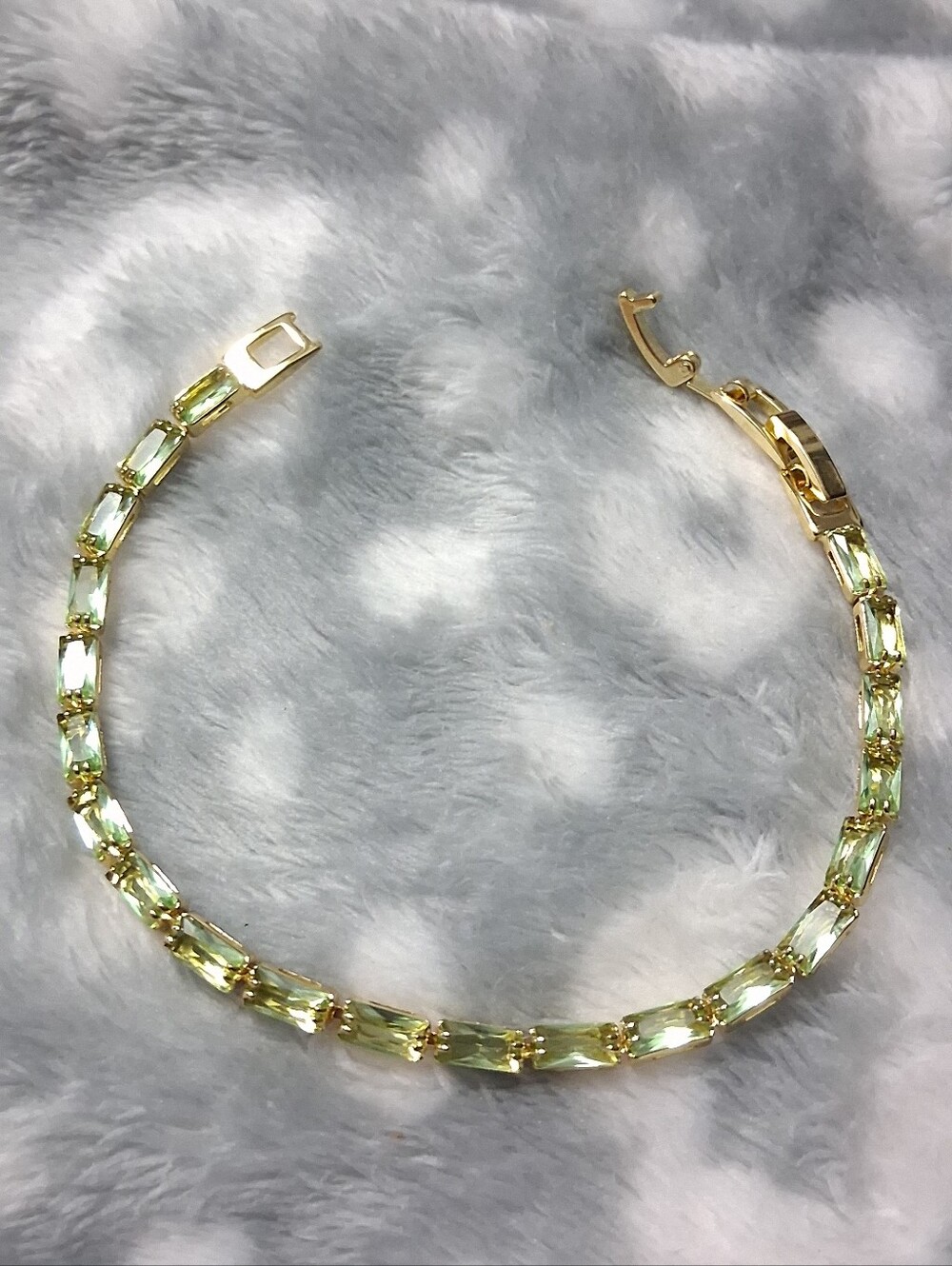 Gold Bracelet with Light Green - Women Jewelry
